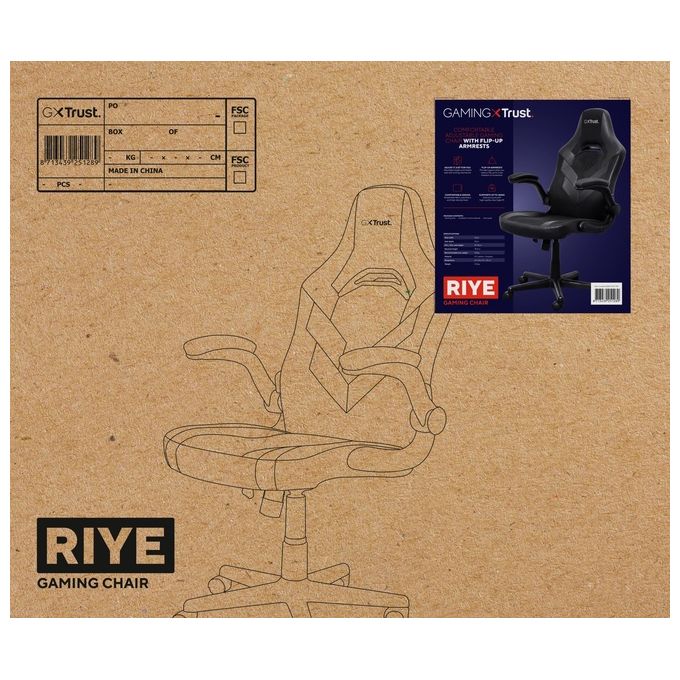 Trust GXT 703 RIYE Sedia per Gaming Universale Nero