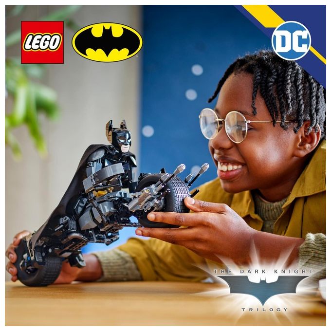LEGO DC Il Personaggio Costruibile di Batman con Bat-Pod Moto e Action Figure Giocattolo da Il Cavaliere Oscuro da Costruire Regalo da Supereroi per Bambini Bambine e Adulti da Collezione 76273