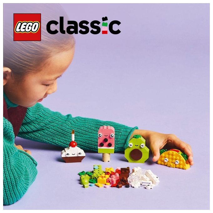 LEGO Classic Alimenti Creativi Piccolo Set di Giochi di Fantasia per Bambini e Bambine da 4 Anni in su con Cibo Giocattolo in Plastica da Costruire e Ricostruire in Altre Forme Idea Regalo 11039