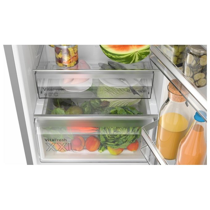 Bosch KGN397LDF Serie 4 Frigorifero Combinato Capacita' 363 Litri  Classe energetica D No Frost  Compartimento zona fresca 203 cm Acciaio inossidabile