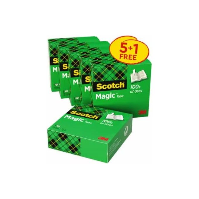 Scotch Confezione 5+1 Nastro Magic 810 19mmx33m