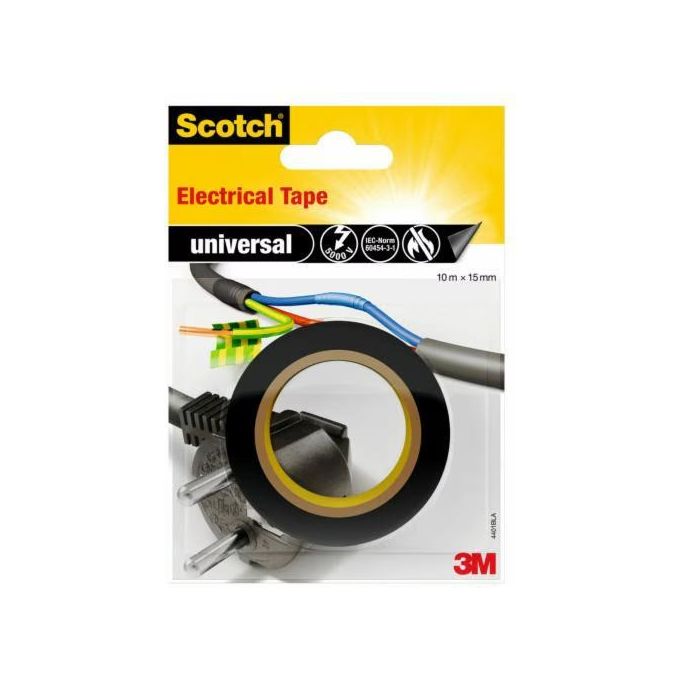 3M Post-it - Nastro Isolante In Pvc 10mx15mm Colore Nero