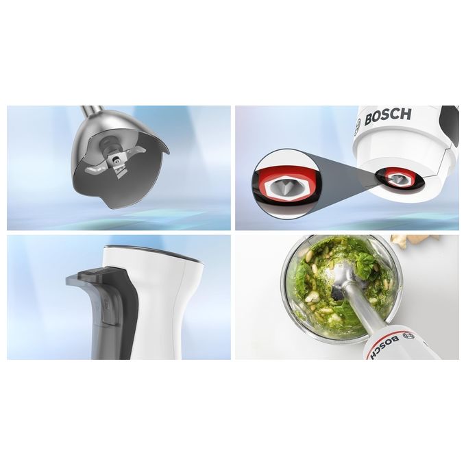 Bosch ErgoMaster Frullatore a immersione serie 4 MSM4W210 600 W base mixer in acciaio inox colore Bianco