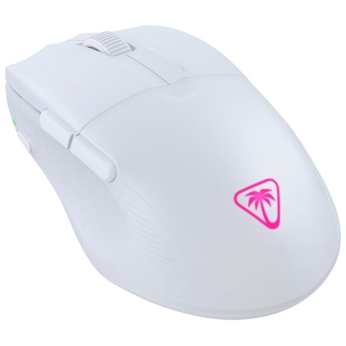 Turtle Beach Pure Air - Mouse da gioco RGB wireless ergonomico e ultraleggero con sensore ottico a 26K DPI dotato di batteria da 125 ore illuminazione RGB - Bianco