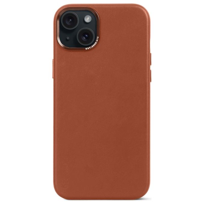 Decoded cover posteriore pelle per iPhone 15 Plus Tan