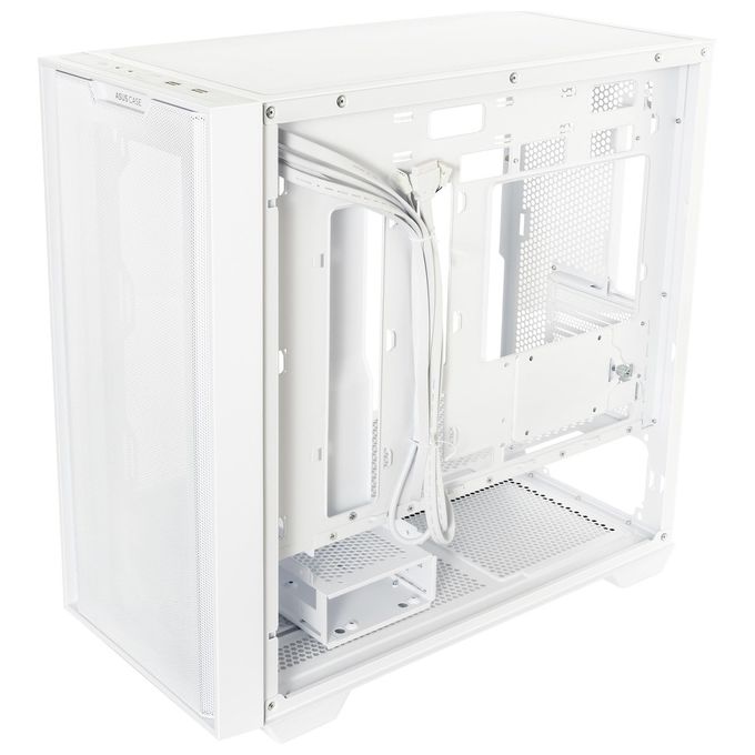 ASUS A21 Case micro-ATX, Radiatori fino a 360 mm, Schede Grafiche fino a 380 mm, Raffreddamento efficace, Cable Management, Chassis Bianco