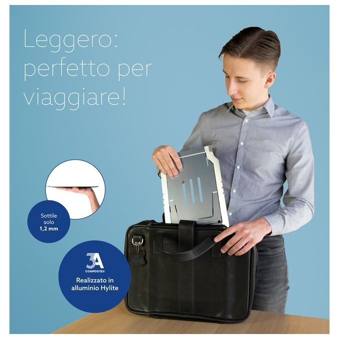 R-Go Tools RGORIBASI Supporto per Laptop Argento 22