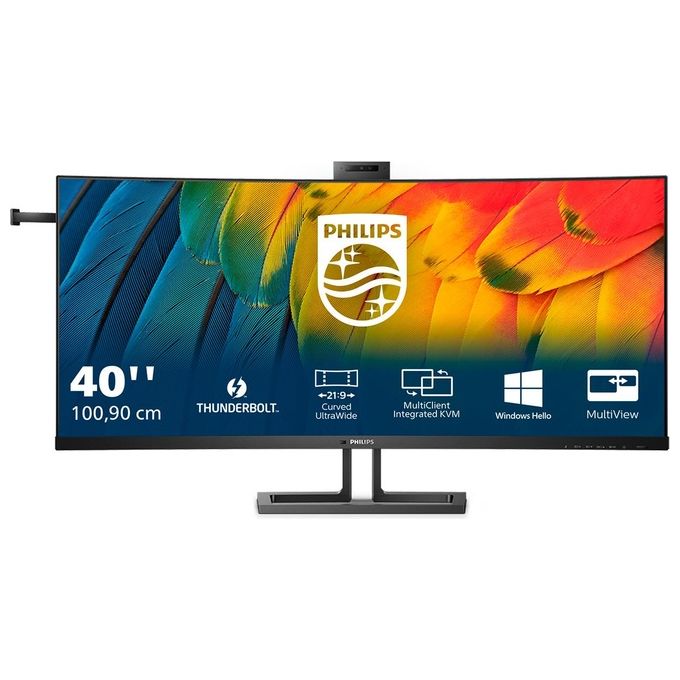 Philips 40B1U6903CH Monitor 40'' IPS Curvo 5K UHD 5120x2160 21:9 75Hz HDR10 Thunderbolt 4 Webcam 5MP Hub USB Docking colore Nero