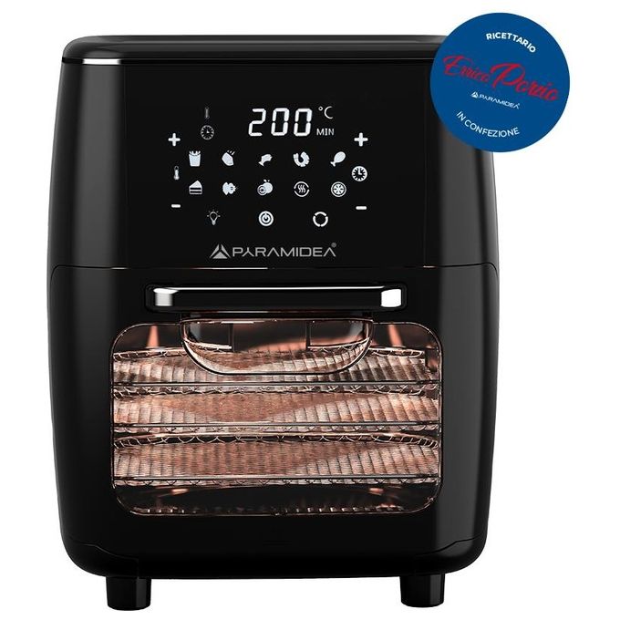 Pyramidea AF1208 Friggitrice ad Aria Calda 12 Litri Indipendente 1700W Nero
