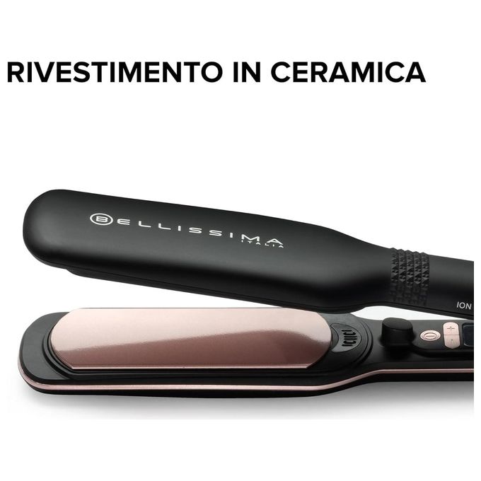 Imetec Bellissima XL Ion Piastra per Capelli Caldo Nero-Rosa 67W 1.8mt