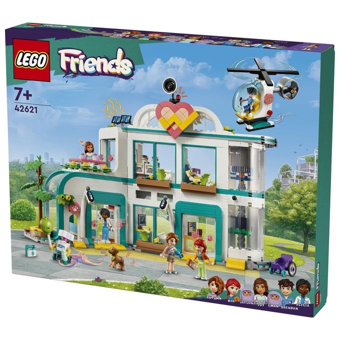LEGO Friends 42621 Ospedale di Heartlake City, Giochi Educativi per Bambini di 7+ con Elicottero Giocattolo e 5 Mini Bamboline