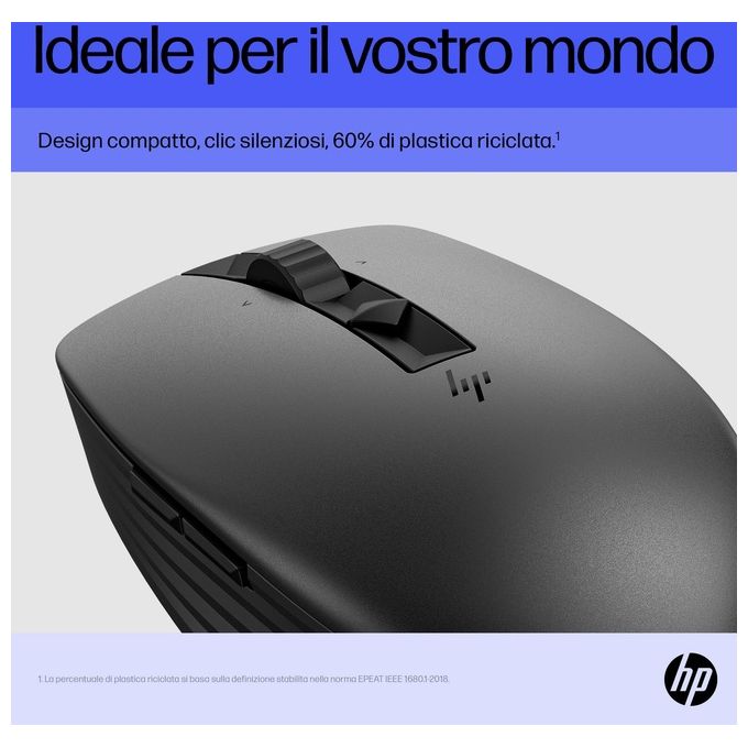 HP 715 Mouse Multidispositivo Ricaricabile 7 Pulsanti Wireless USB Nero