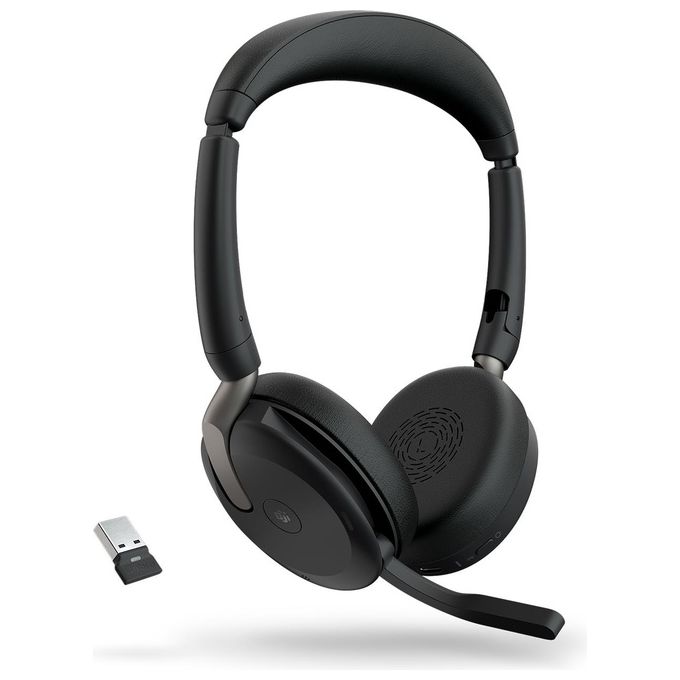 Jabra Evolve2 65 Flex Auricolare con Cavo e Senza Cavo a Padiglione Ufficio Bluetooth Nero