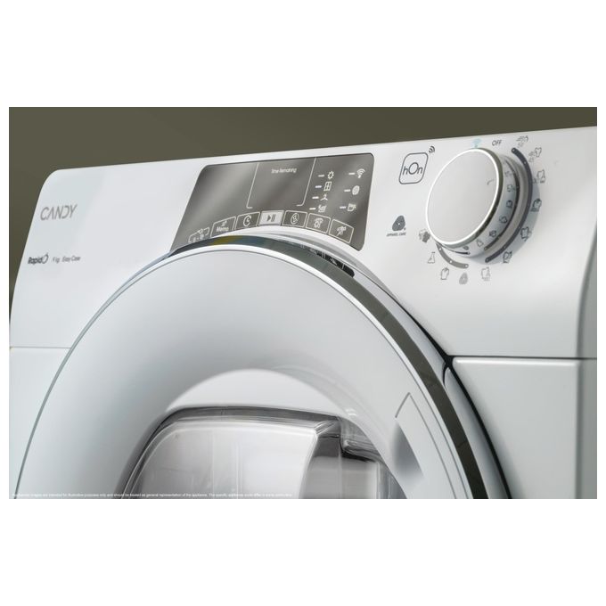 Candy ROE H9A2TCEX-S – Asciugatrice Pompa di Calore 9 kg, Classe E, Wi-Fi + Bluetooth (App hOn) + Funzione Snap and Dry, (85 × 59,6 × 58,5 cm), Bianco