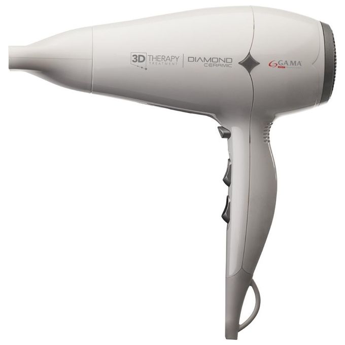 Ga.Ma GH0302 Diamond Ceramic Ion – Asciugacapelli 2200W, tecnologia ionica e ceramica, 2 velocita' e 3 temperature, colpo d’aria fredda, concentratore incluso, colore Bianco