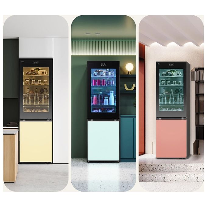 LG MoodUP InstaView GBG719MDNN Frigorifero combinato libera installazione 352 Litri Classe D No Frost Porte colorate personalizzabili Wifi 595x1.870x684 Satin White