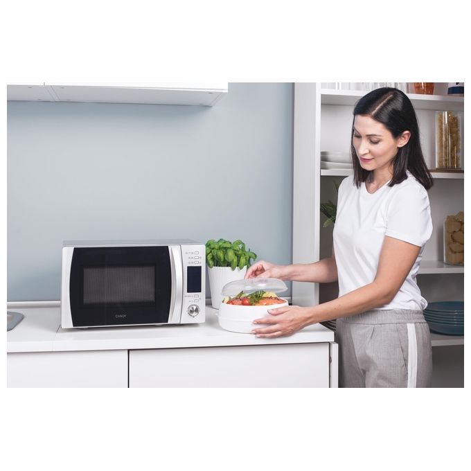 Candy CookinAPP CMXG22DS Forno a Microonde Libera Installazione 800W 22 Litri 40 Programmi Connesso Blocco Bambini Argento