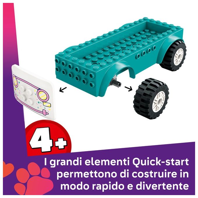 LEGO Friends Il Furgone dei Gelati di Heartlake City Giochi Creativi e Didattici per Bambine da 4 Anni con Camion Giocattolo 2 Mini Bamboline un Coniglietto Cibo e Accessori Set con Veicolo 42644