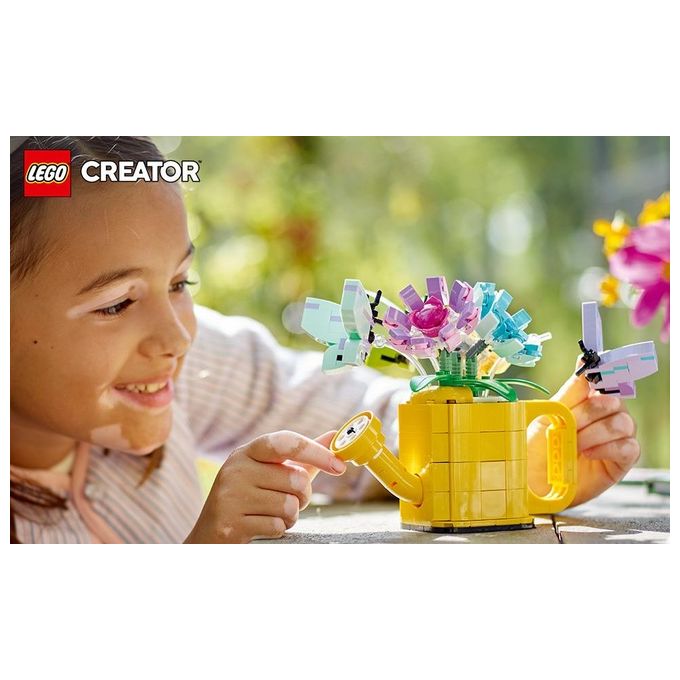 LEGO Creator 31149 3in1 Innaffiatoio con Fiori Finti Trasformabile in Stivale o in 2 Uccelli con Trespolo, Giochi per Bambini 8+