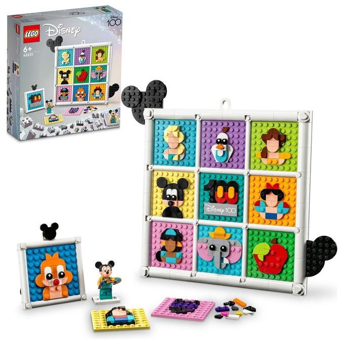 LEGO Disney 43221 100 Anni di Icone Disney, Set Arti e Mestieri con Personaggi, 72 Mosaici da Creare e Minifigure di Topolino
