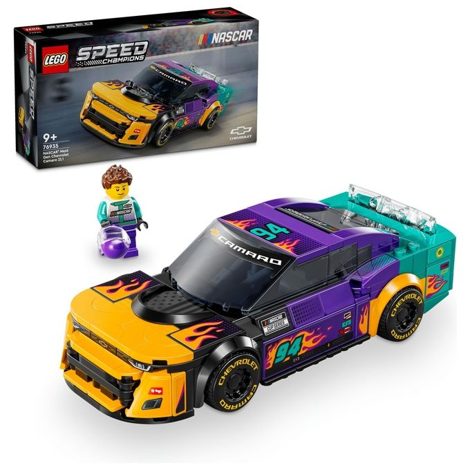 Lego 76935 Speed Champions Set Costruzione NASCAR Next Gen Chevrolet Camaro ZL1 328 Pezzi
