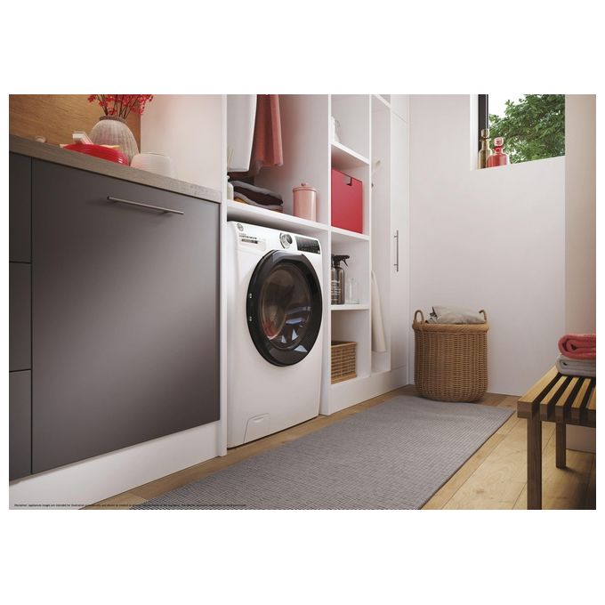 Hoover H3WPS4376TAMB6-S H-Wash 350 Lavatrice Slim 7 Kg 1300 rpm Classe A Inverter Vapore Wi-Fi (85x60x44 cm) colore Bianco