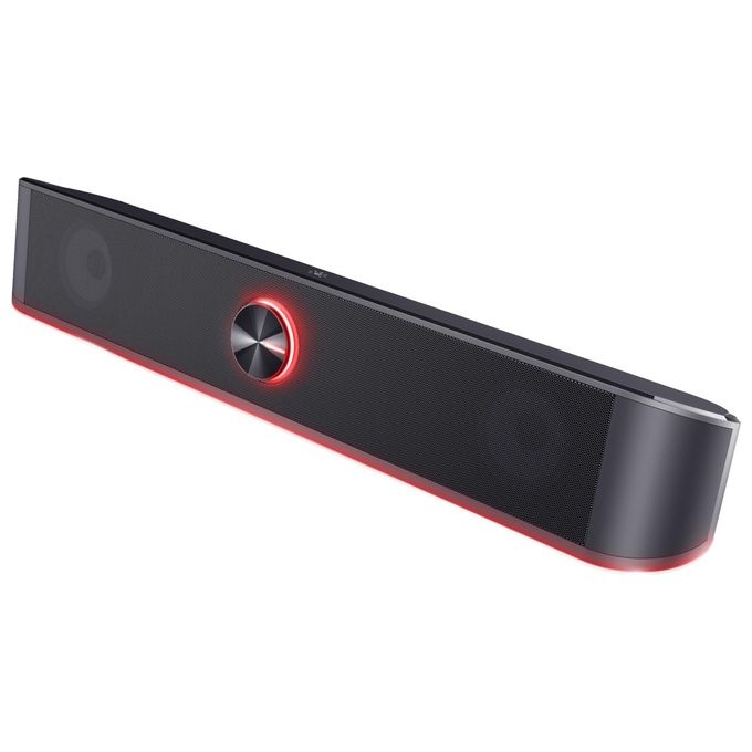 Trust  Gaming GXT 619 Thorne Soundbar PC Illuminata RGB, 12W, Casse PC, Stereo Speaker con Illuminazione Regolabile, Alimentazione USB, Jack AUX 3.5 mm, per Computer, Laptop, TV - Nero