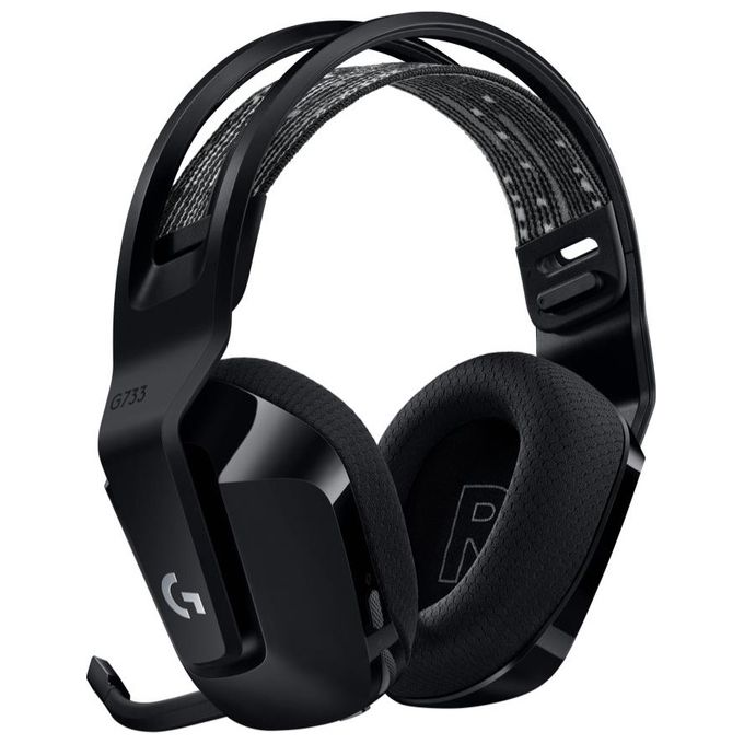 Logitech G733 Lightspeed Cuffia Wireless con Microfono Gaming con Fascia per la Testa a Sospensione Lightsync RGB Tecnologia Microfono Blue Voice e Driver Audio Pro-G Nero