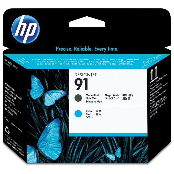 Hp testina hp 91 nero opaco + ciano