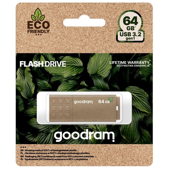 Goodram UME3 Eco Friendly Unita' Flash Usb 64Gb Usb Tipo A 3.2 Gen 1 Legno
