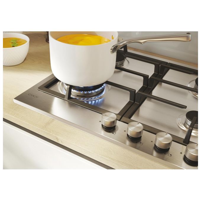 Candy CHW6BR4WTX Collezione Classic Piano cottura a gas 4 zone Inox