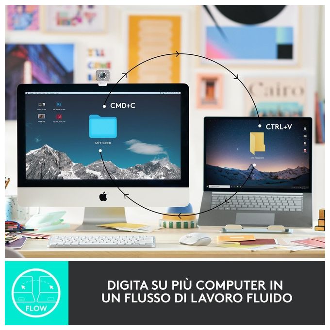 Logitech MX Keys Mini for Business Tastiera RF senza Fili Bluetooth QWERTY Italiano Grafite
