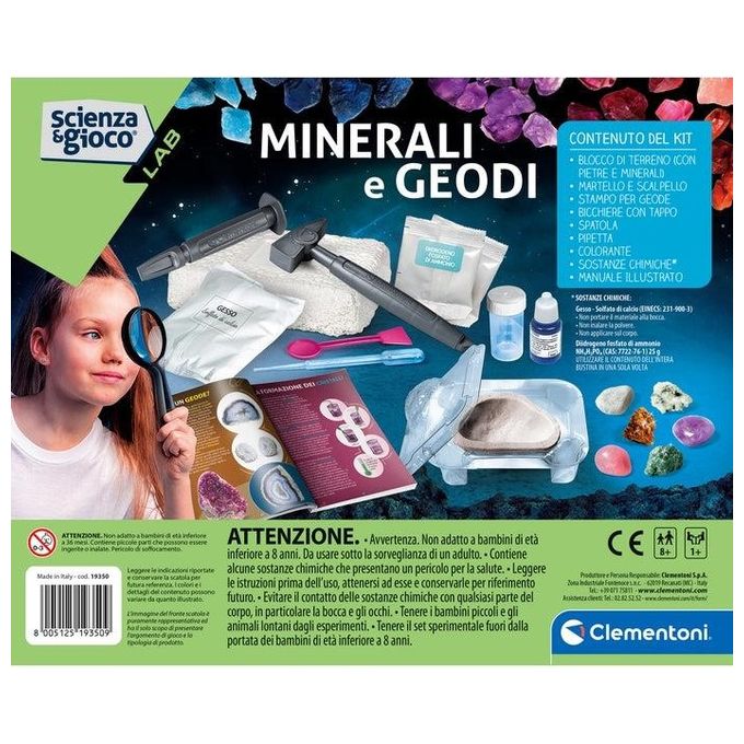 Clementoni Scienza Lab Geodi Set Mineralogia con Mattone da Scavare
