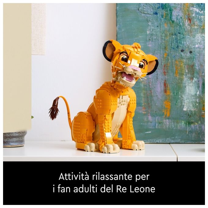 LEGO 43247 Disney Classic Set da Costruzione per Adulti Giovane Simba Re Leone 1445 Pezzi con Testa Mobile per Diverse Pose App LEGO Builder Compatibile colore Multicolore