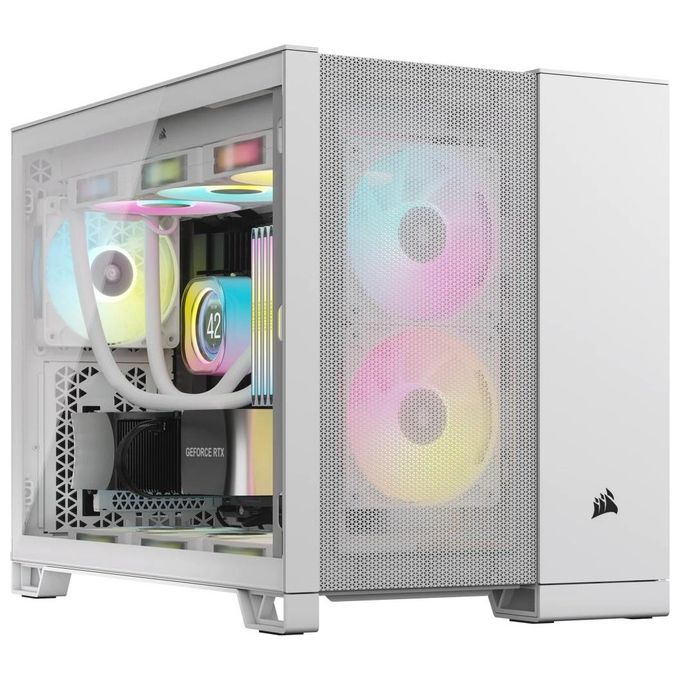 Corsair 2500D Airflow White Micro-ATX Vetro Temperato No-Power minITX-mATX