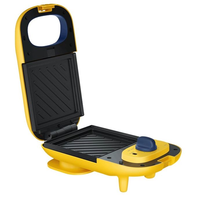 Comfee’ MonsterChef MC‑JK1312P201 - Tostiera a piastra, 800‑950 W, 3 piastre antiaderenti, indicatori luminosi, colore giallo