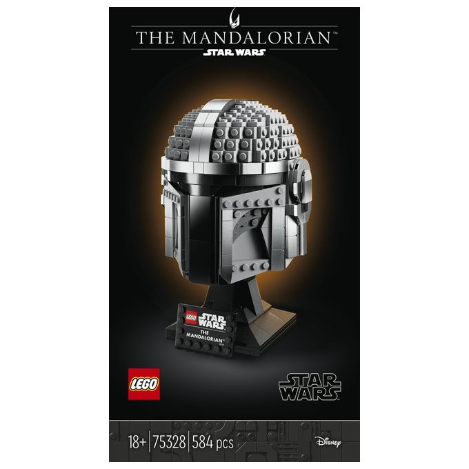LEGO Star Wars 75328 Casco del Mandaloriano, Elmo da Collezione, Regalo per Adulti da Esposizione di Guerre Stellari