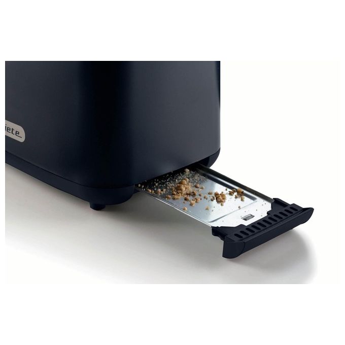 Ariete 157 Tostapane Breakfast 760W 2 Fette Pinze in Acciaio Inox 7 Livelli di Doratura Pulsante Stop Tocco Freddo Dark Grey