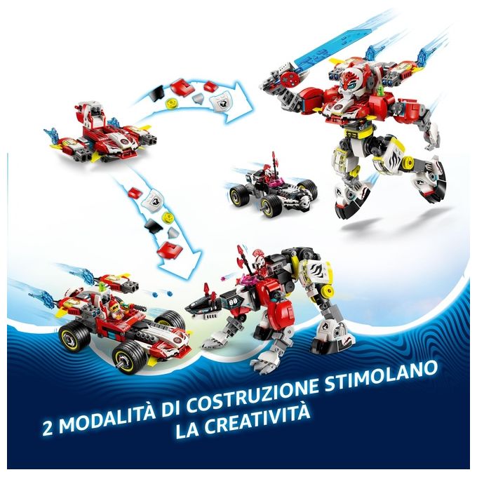 LEGO Set 71497 Costruzione Mech Tigre di Cooper e Bolide di Zero Dreamzzz