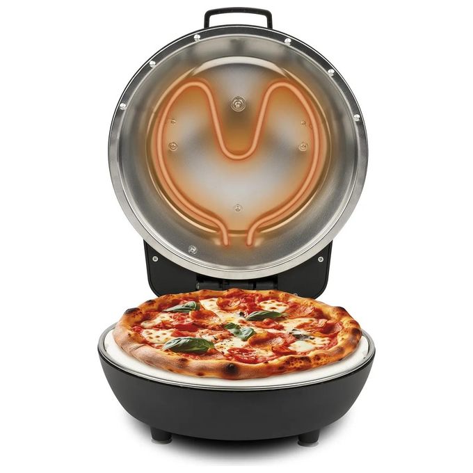 G3 Ferrari G10199 Pummarola Fornetto Pizza Ø31cm Termostato Regolabile fino a 420°C 1200W 2 Pietre Refrattarie Nero Opaco
