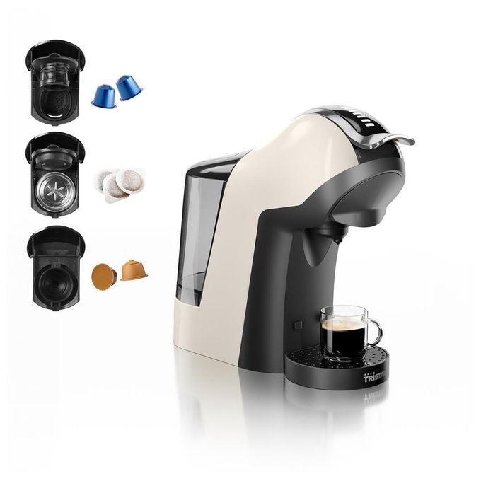 Tristar CM-2301 Macchina da Caffe' 3-in-1 Compatibile con Nespresso Dolce Gusto Cialde ESE 1400W
