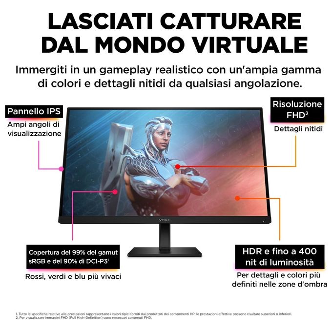 HP OMEN by HP 27 Monitor PC 27'' 1920x1080 Pixel Full HD Nero