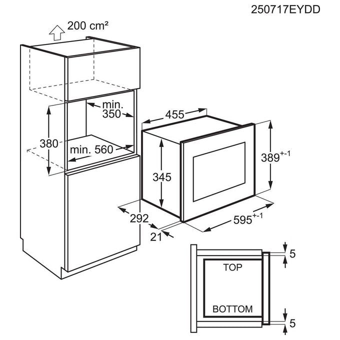 Electrolux MO318GXE Forno Microonde Combinato Ventilazione tangenziale di raffreddamento Capacita'17 Litri Potenza 700W Acciaio Inossidabile