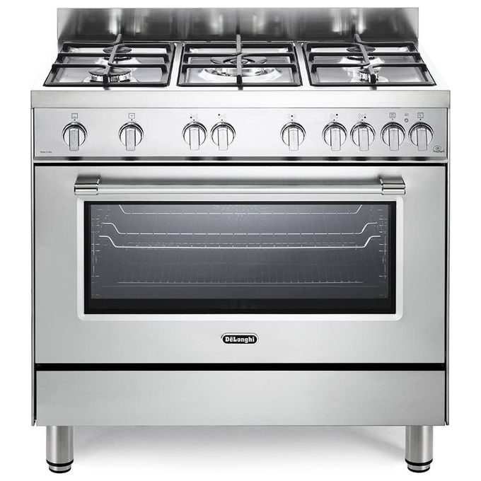 DeLonghi PRO96GVXED2 Cucina 5 Fuochi Forno a Gas Ventilato 6 Funzioni Inox