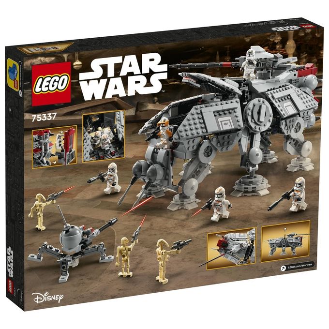 LEGO Star Wars 75337 Walker AT-TE, Modellino da Costruire, Gambe Snodabili, Cloni Soldato, Droidi da Battaglia e Droide Ragno