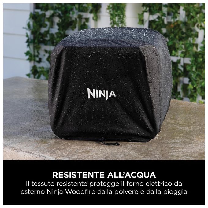 Ninja XSKOCVREUK Woodfire Copertura per Forno da Esterno OO101EU Protezione per Forno Premium Resistente all'Acqua Anti-Sbiadimento Nero