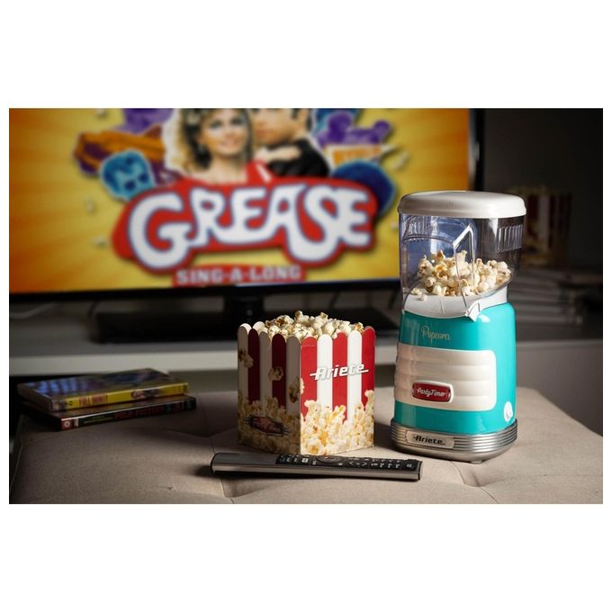 Ariete Pop Corn Party Time Macchina per Popcorn 1100W 60gr di mais in 2 minuti Azzurro