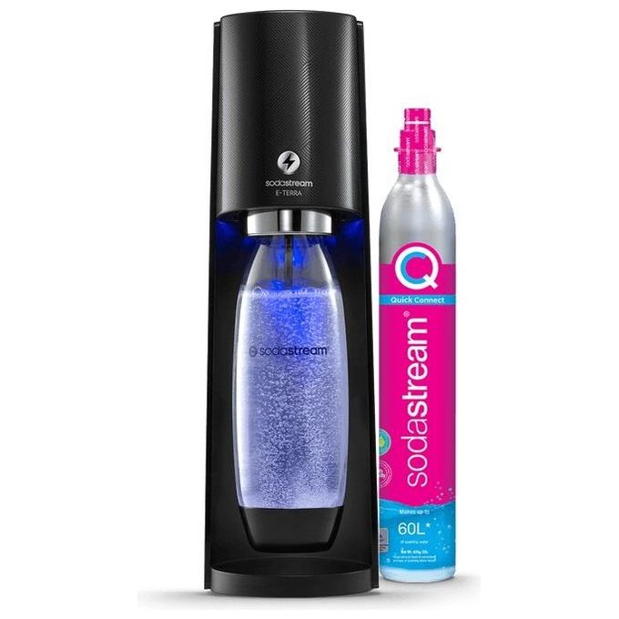 Sodastream E-Terra Gasatore d'Acqua Nero 1 Bottiglia pet 1 Litro Cilindro Co2