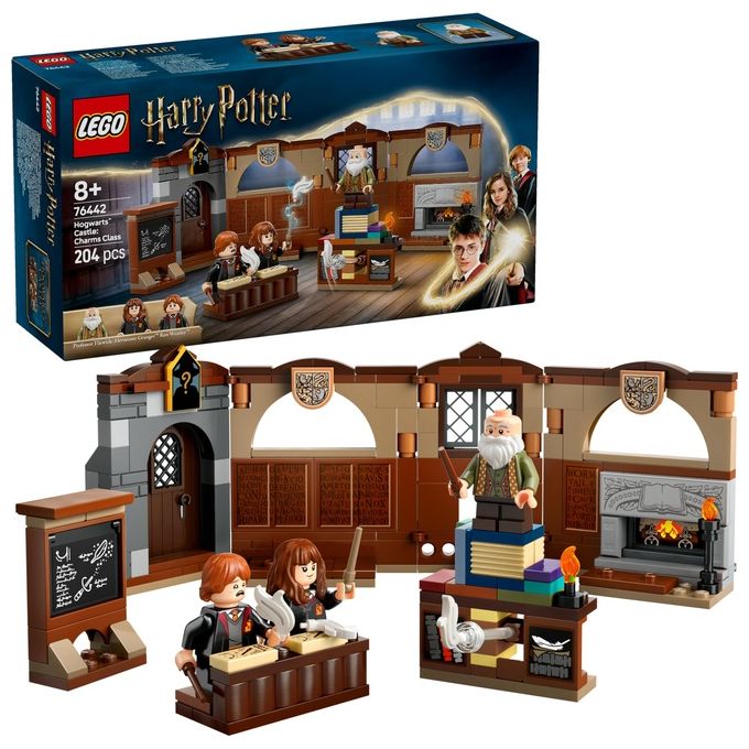 LEGO Harry Potter Castello di Hogwarts: Lezione di Incantesimi con 3 Minifigure da Collezione tra cui Hermione Granger e Ron Weasley con Funzione di levitazione Giochi per Bambini e Bambini da 8 Anni