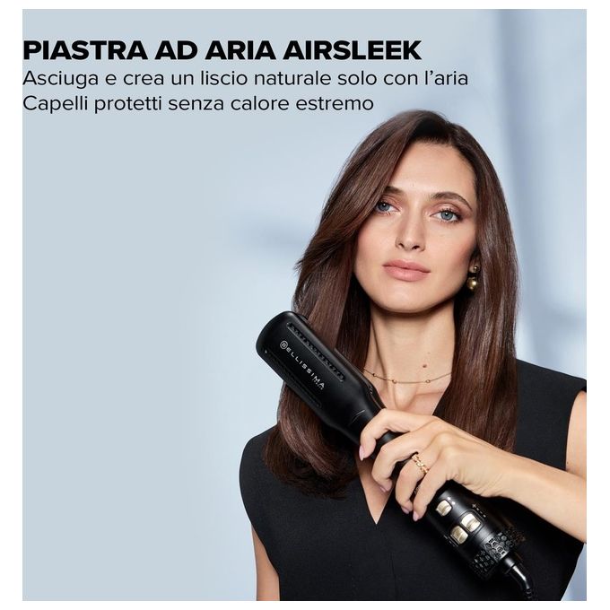 Bellissima 11967 AirSleek Piastra Asciugacapelli Tecnologia a Ioni Rivestimento Ceramica e Cheratina